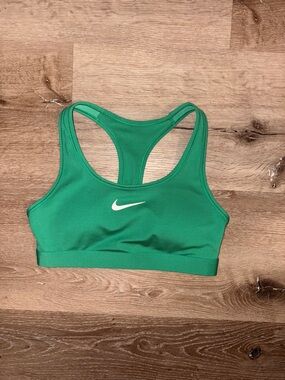 Nike Green Racerback Training Bra with White Swoosh